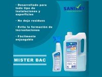 Desinfectantes de Superficies. Mister Bac’, un detergente higienizante desarrollado para la limpieza diaria de todo tipo de instalaciones y superficies.