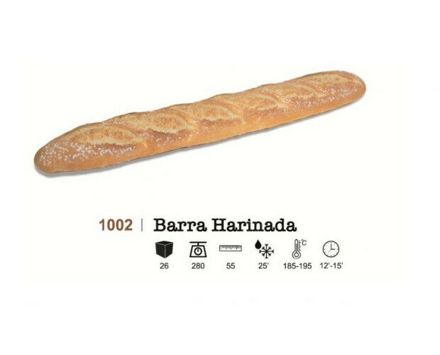 Barra harinada. Barras de pan con los mejores ingredientes