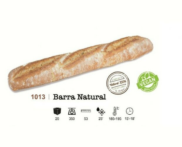 Barra natural. Barra de pan natural, vegano y 100% ingredientes naturales
