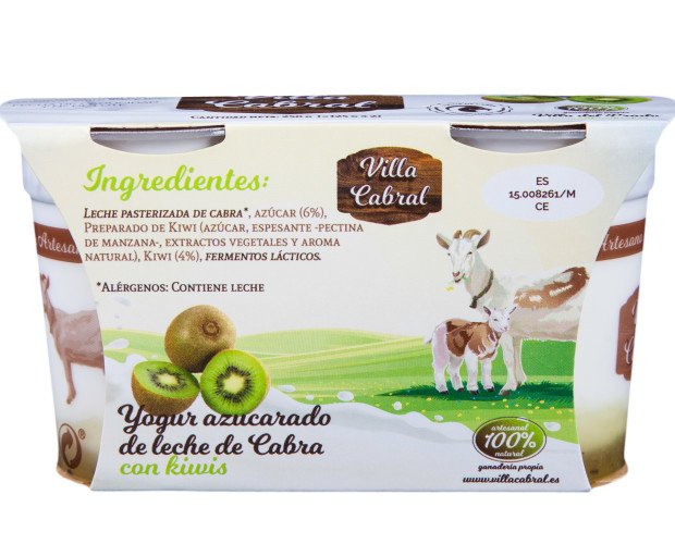 01_FRONTAL con Kiwi. Yogur azucarado con leche de cabra con Kiwis