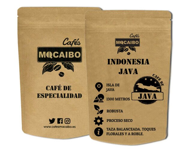 Café Especialidad Java. Café de especialidad robusta de grandísimo tamaño y alta calidad.