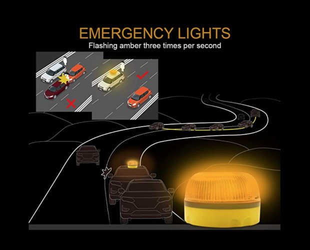 Baliza V-16 LED. Luz de emergencia con destellos visibles a más de 1 km para prevenir accidentes