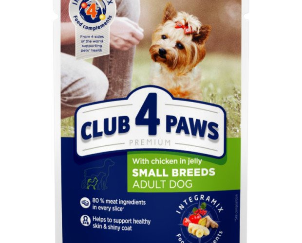 CLUB 4 PAWS Premium. Pienso Húmedo para Perros Adultos con Pollo en Gelatina