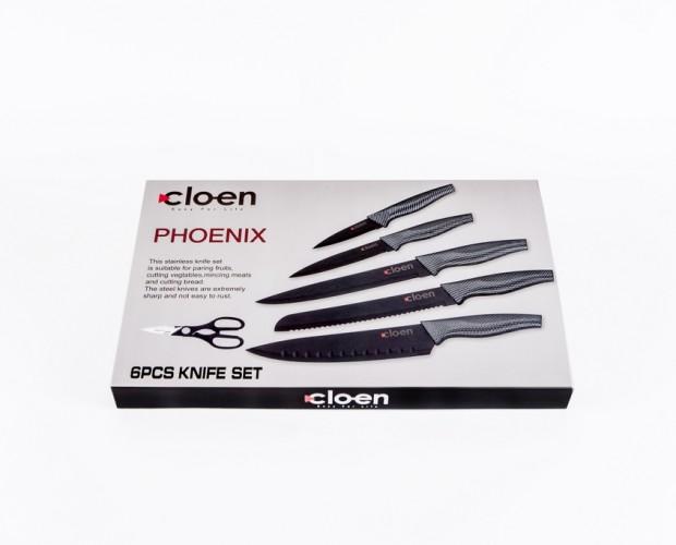 Set de cuchillos Phoenix. Cuchillos afilados realizados con láminas de acero inoxidable