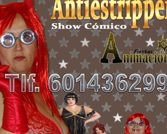 Aniestriper comicas. show cómico antiestrippers