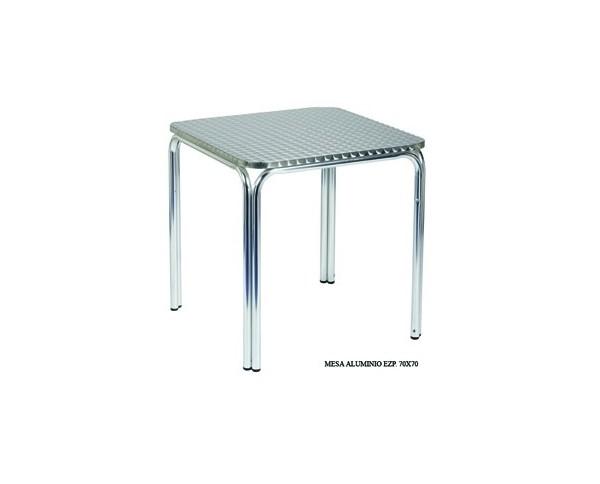 Mesa de aluminio. Con pata de doble tubo