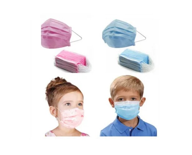 Mascarillas Desechables Infantiles. Disponibles para niños y niñas en Azul y Rosa