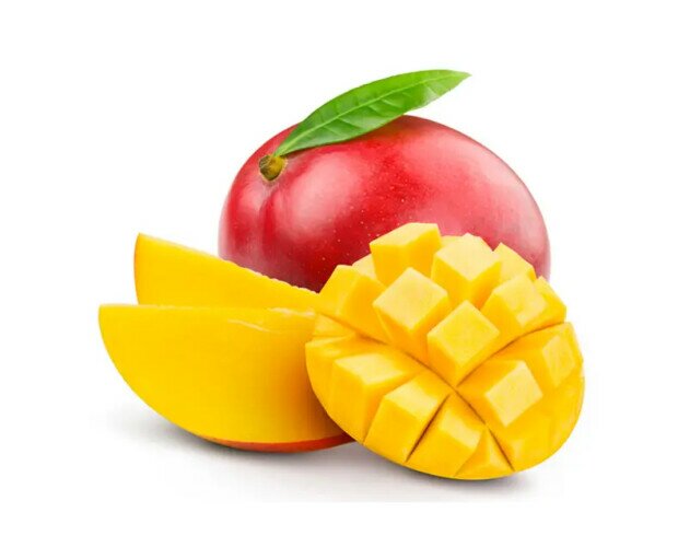 Mangos. Es una fruta tropical de pulpa de color naranja, carnosa y jugosa
