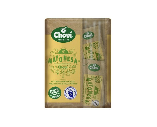 Sobres de mostaza Chovi. Sobres de mayonesa Chovi en monodosis