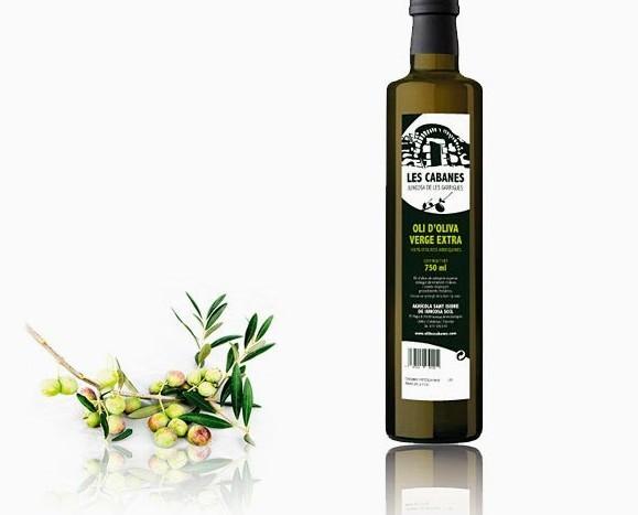 Les Cabanes 750ml. Aceite de oliva virgen extra Les Cabanes. Botella de cristal 750 ml.