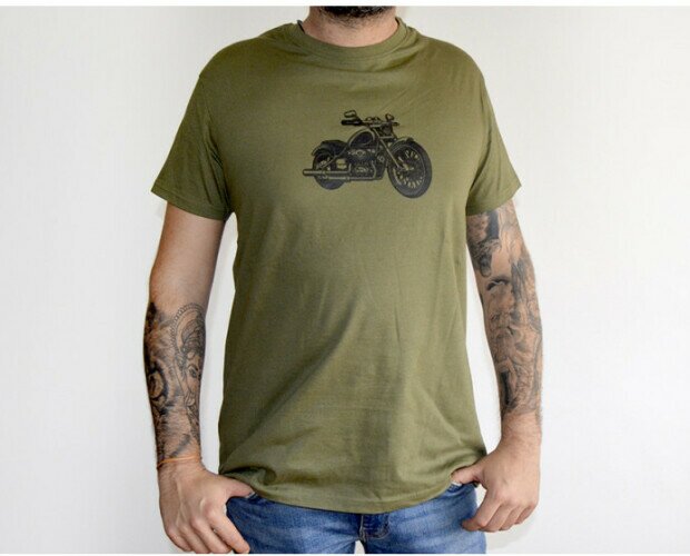 Camiseta motocicleta. Camiseta de hombre, diseño motocicleta