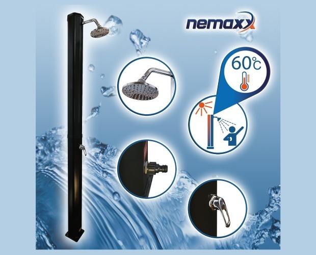 Nemaxx SD35B ducha solar. ducha solar con cabezal de ducha de lluvia móvil