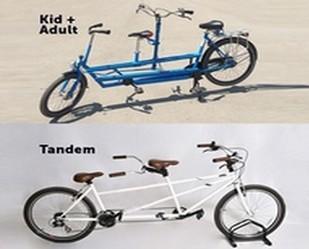 Bicicletas tandem. -Adultos -Adulto + niño
