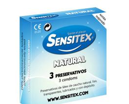 Preservativos.Cajita de 3 preservativos Sensitex Natural