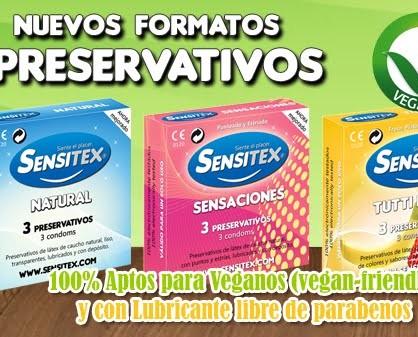 Sensitex Veganos. Preservativos aptos para veganos y sin parabenos.