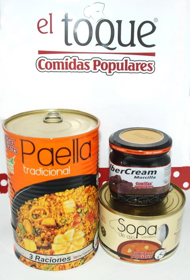 Pack de productos. Paella + ibercream + sopa de ajo