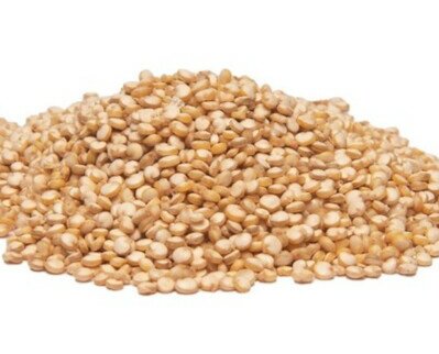 Quinoa Tostada en Grano. Grano de quinoa real blanca orgánica limpiado, clasificado, desaponificado y tostado