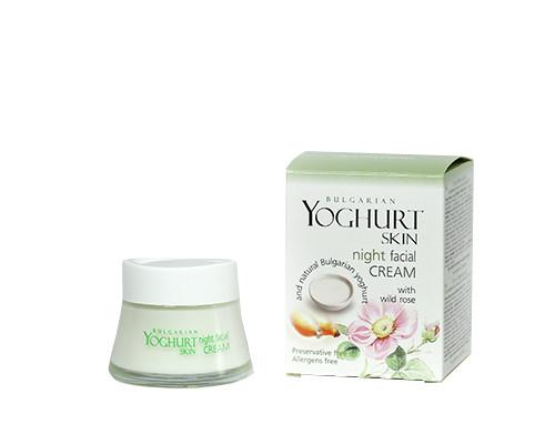 Productos para el Cuidado Facial. Cremas Faciales de Noche. Línea Piel de Yogurt Búlgaro