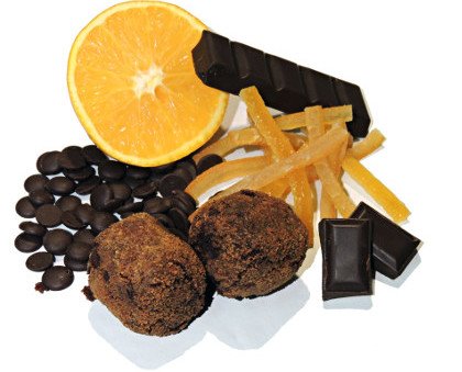 Croqueta de chocolate y naranja. Delicioso postre