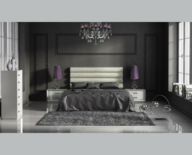 Conjuntos de dormitorio. Variedad de tapizados sofisticados en tonos grises
