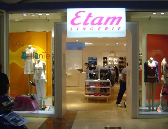 Rótulo Etam. Rótulo corporativo tiendas Etam.