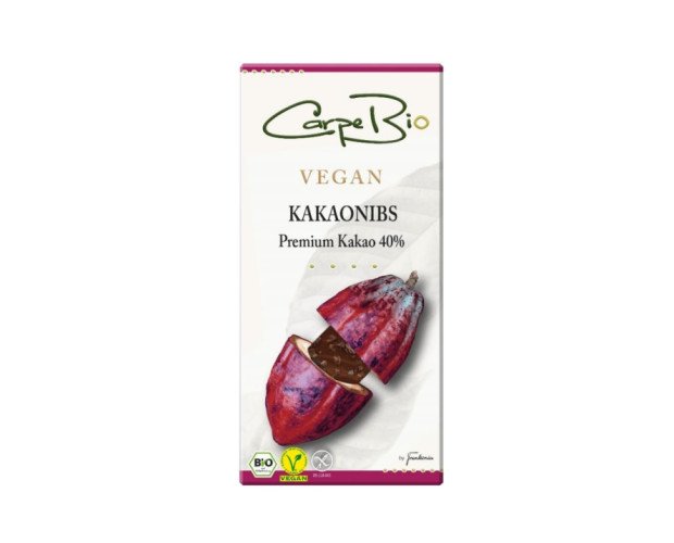Kakaonibs 40% Cacao. Chocolate con pepitasde cacao