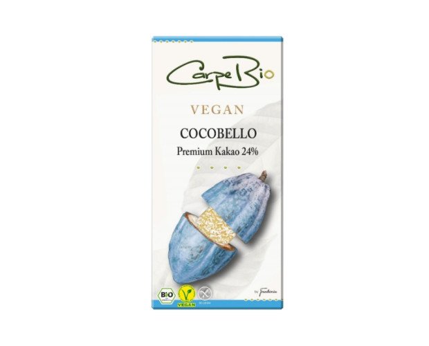 Cocobello 24% Cacao. Chocolate blanco concoco y mousse de almendras