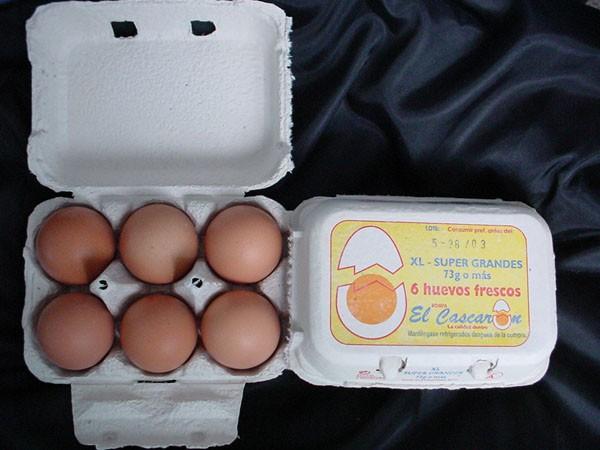 Huevos frescos de gallina. Huevos S, L, M y XL