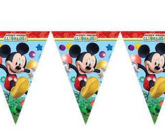 Banderines de triangulo. Banderines de plástico con los personajes del Club Mickey .