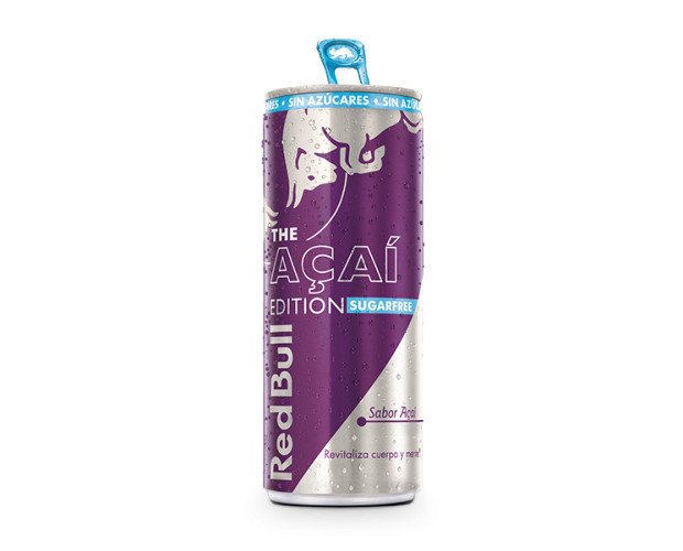 Red Bull açaí. Red Bull Energy Drink con el sabor de Açaí ¡Sin azúcares!