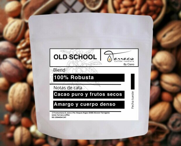 Café Old School. Cacao puro y frutos secos, amargo y cuerpo denso