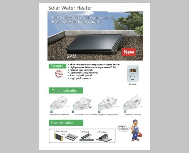 Calentador de agua solar. Calentador de agua solar todo en 1 y compacto