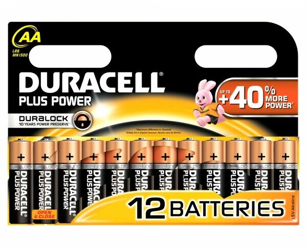 Plus Power Multipack. Paquete de 12 baterías AA Duracell