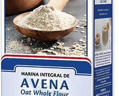 Harina integral de avena. Fuente de proteínas y rica en fibra
