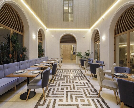Restaurante Unuk Hotel. Mobiliario para la zona restaurante del Hotel Unuk, Sevilla