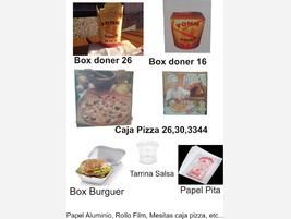 Film Plástico. Cajas de pizza, box donner, box burger, tarrinas