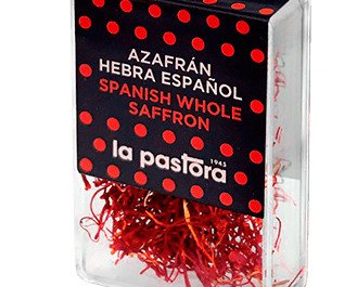 azafran. Caja 1 gr y 0,5 gr azafrán hebra español selecto La Pastora.