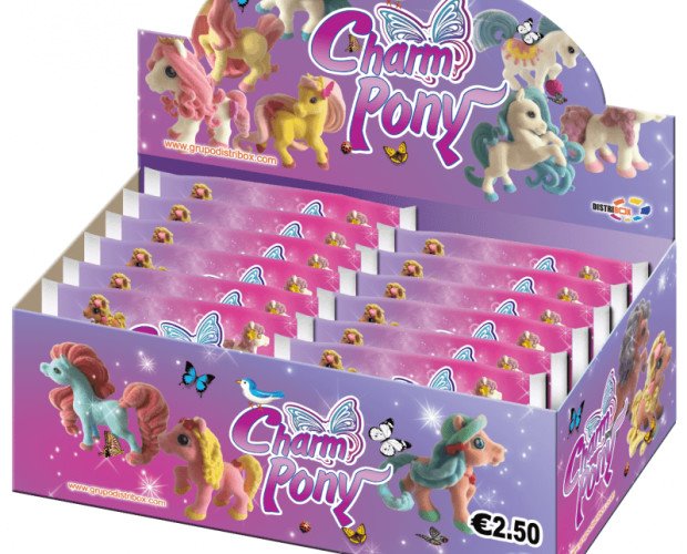 Charm Pony. Ponys de terciopelo con su correspondiente tarjeta y un libro de colorear