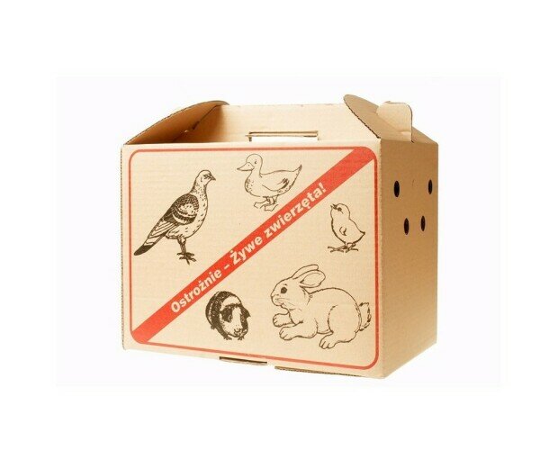 Caja de cartón. Caja para transporte de animales.