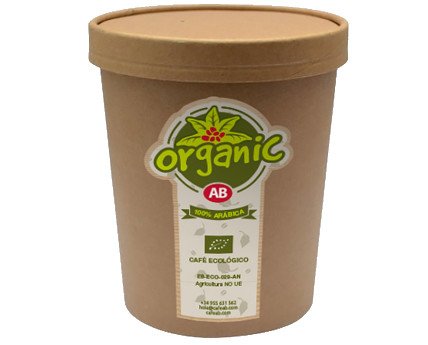 AB Organic - Eco. Café Arábica Ecológico presentado en Bote de cartón 100% Compostable y Biodegradable.