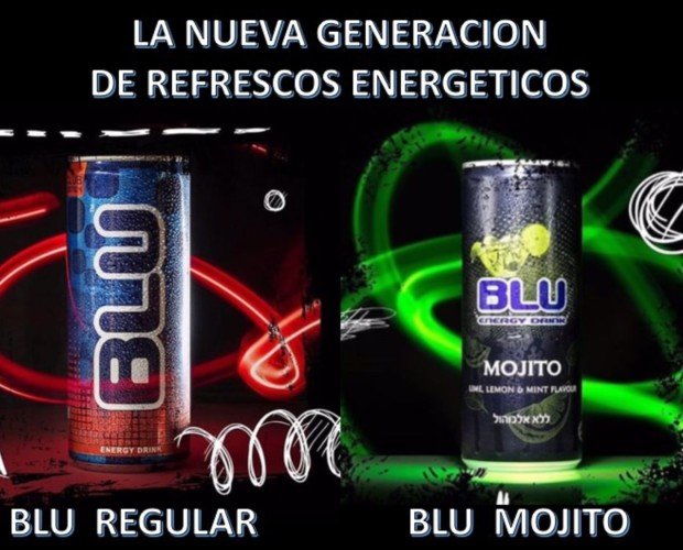 BLU Energy Drink. Los refrescos energéticos premium que activan todos tus sentidos y cambian tu ritmo.