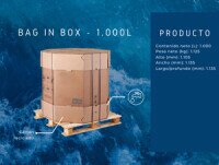 Agua de Mar. Bag in Box industrial de 1000L con cartón reciclado