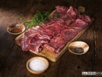 Carne Argentina. La entraña también es llamada pin de riñón, diafragma o dobladillo de carne