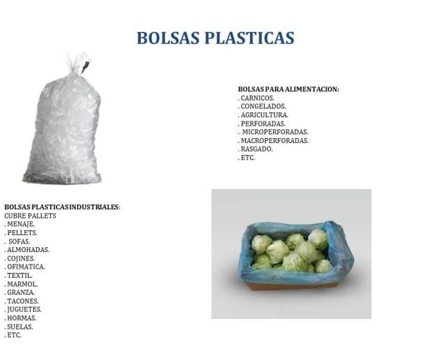 Bolsas plásticas. Variedad de tamaños