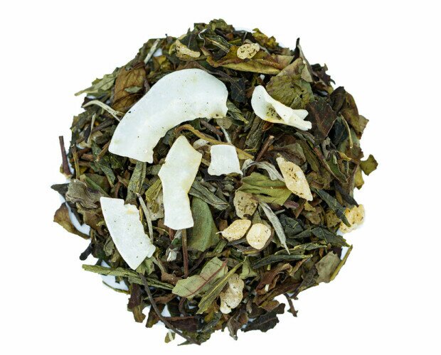 Té blanco con piña. Mezcla deliciosa de té blanco con piña, con efecto antienvejecimiento para la piel