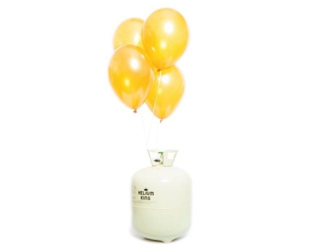 Bombona de helio maxi. 50 globos oro