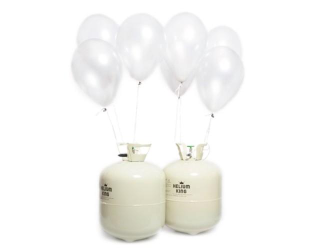 Bombonas de helio maxi. 50 globos blancos