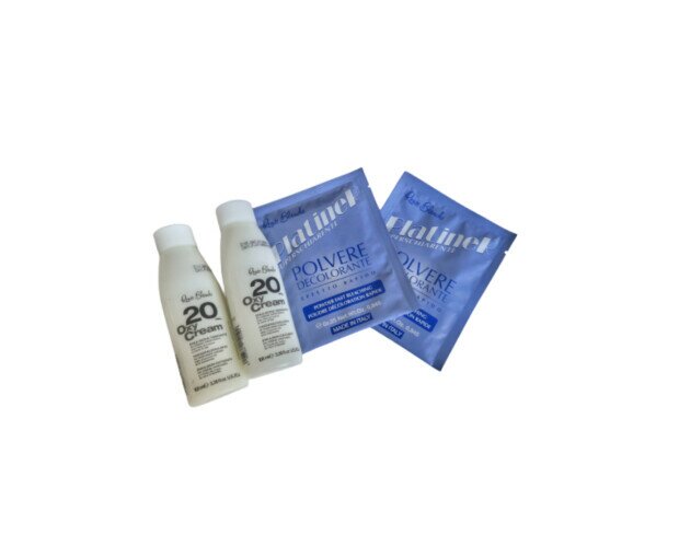 Pack decoloración profesional. Pack decoloración profesional – polvo decolorante azul 25gr + oxicream 100ml