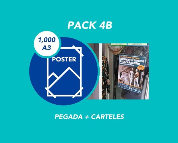 Pack 4B. Pegada + 1000 Carteles A3