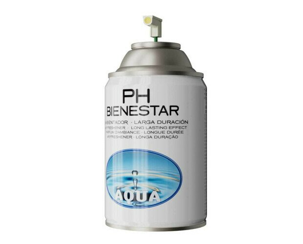 PH bienestar. Carga ambientador en aerosol compatible con la mayoría de dispensadores en el mercado